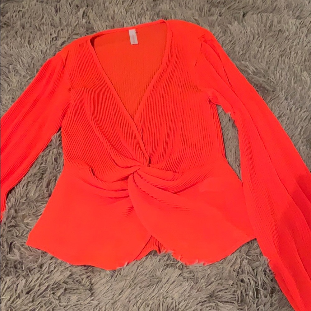 Red business casual shirt